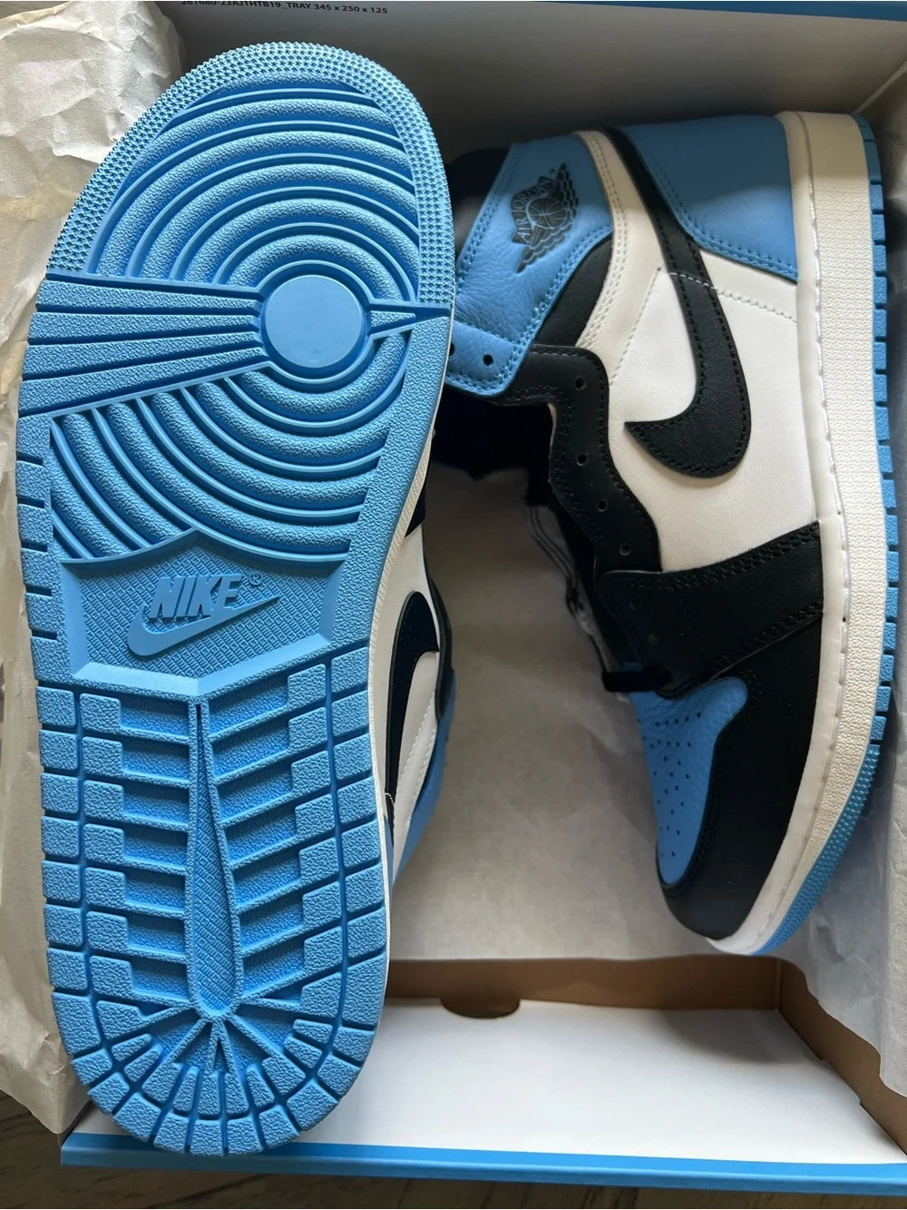 Jordan Air 1 High UNC RETRO— White / Black / University Blue